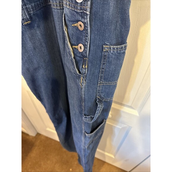 Dickies Bib Overalls Womens L Blue Denim Relaxed Fit Carpenter - Picture 10 of 12